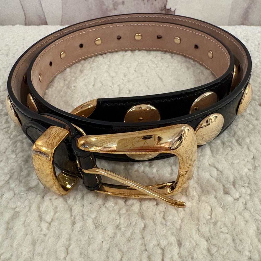 KHAITE Benny belt black/gold